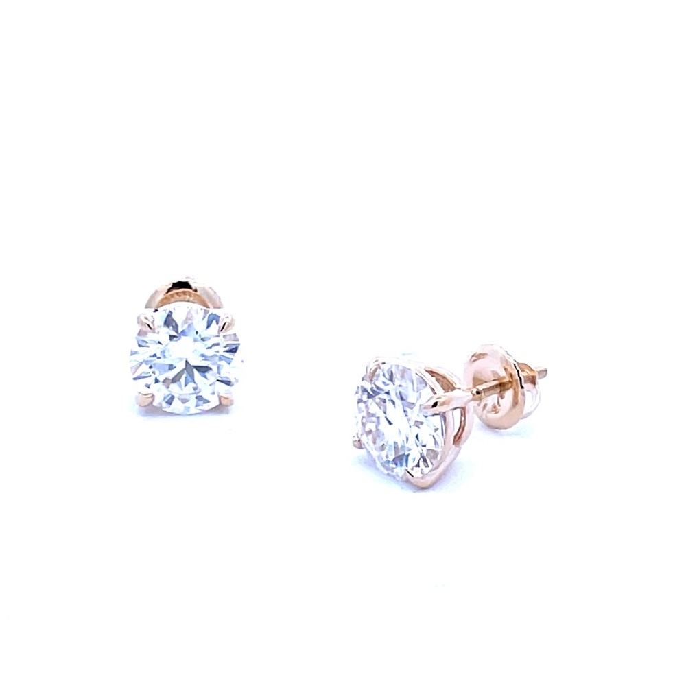 4tcw Stud Earrings - 14k Gold or Rhodium over Sterling Silver - Picture 3 of 5
